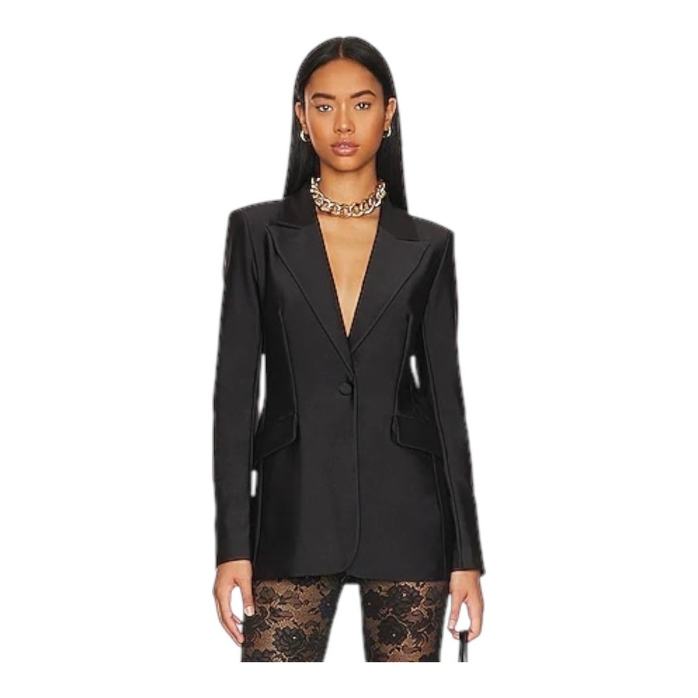 Good American Disco Sculpted Blazer Black01 Size Small $199 Revolve Sold Out NWT - Picture 1 of 12